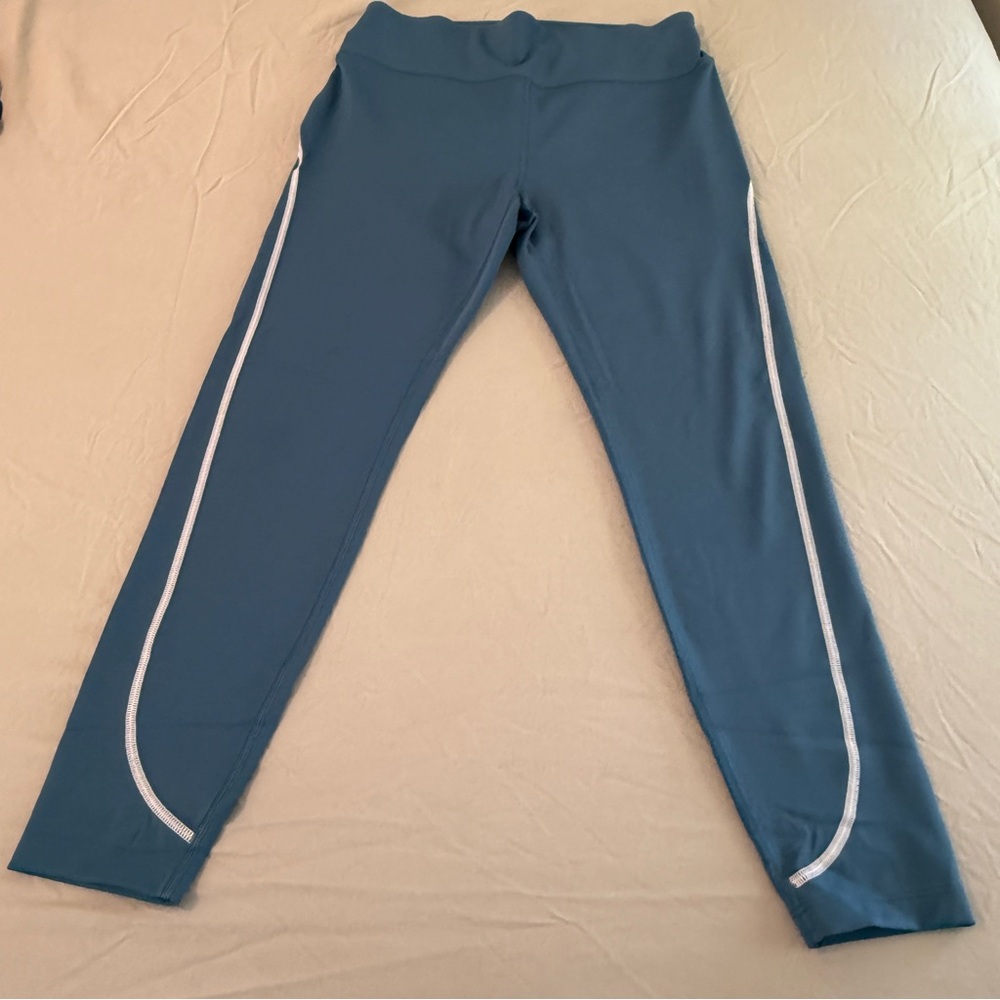 Peloton | 7/8 Length Leggings, Teal with White Accents